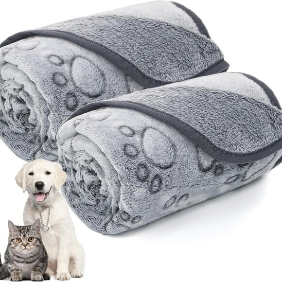 Fleece Blanket for Small Medium Dogs - Washable Puppy Blanket with Cute Paw Prin - Picture 1 of 6